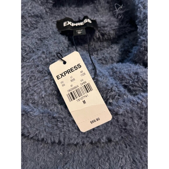 Express Oversized Charcoal Blue Turtleneck Sweater New with Tags! Size Large - Picture 10 of 10